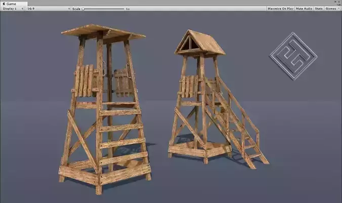 Lifeguard Tower Low-poly 3D model