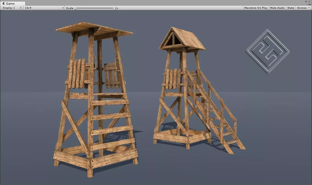 Lifeguard Tower Low-poly 3D model_0