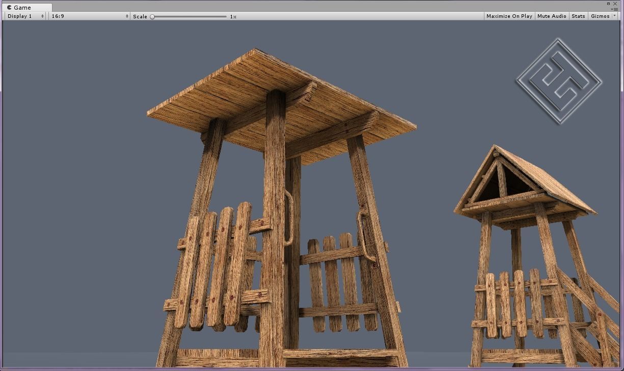 Lifeguard Tower Low-poly 3D model_1