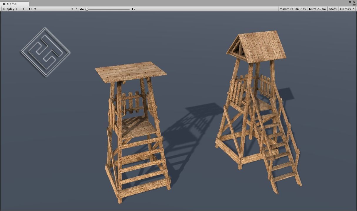 Lifeguard Tower Low-poly 3D model_5