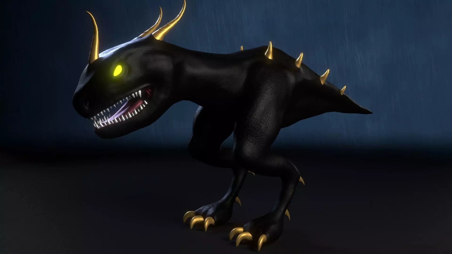 Dragonsnapper Raptor Creature Low-poly 3D model_0