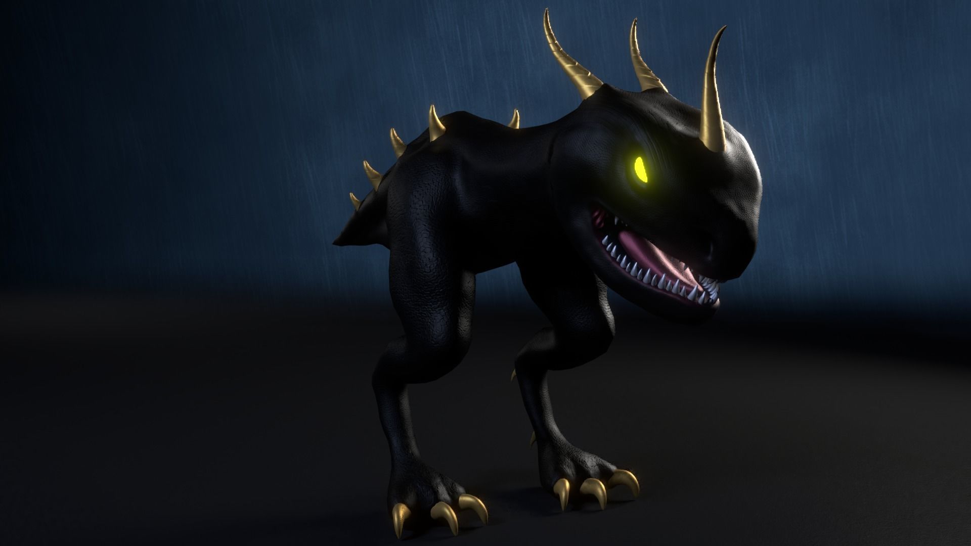 Dragonsnapper Raptor Creature Low-poly 3D model_1