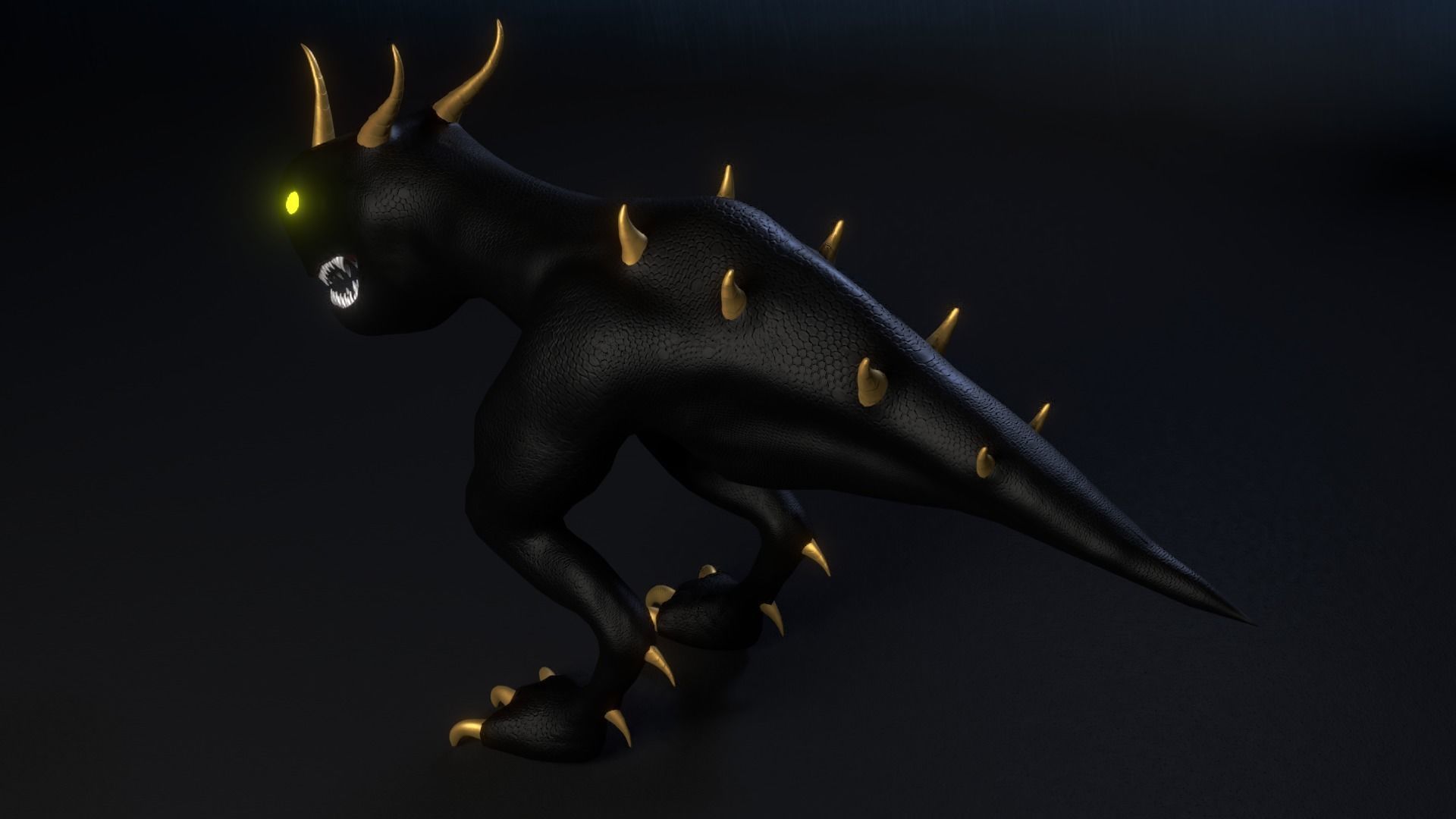 Dragonsnapper Raptor Creature Low-poly 3D model_3