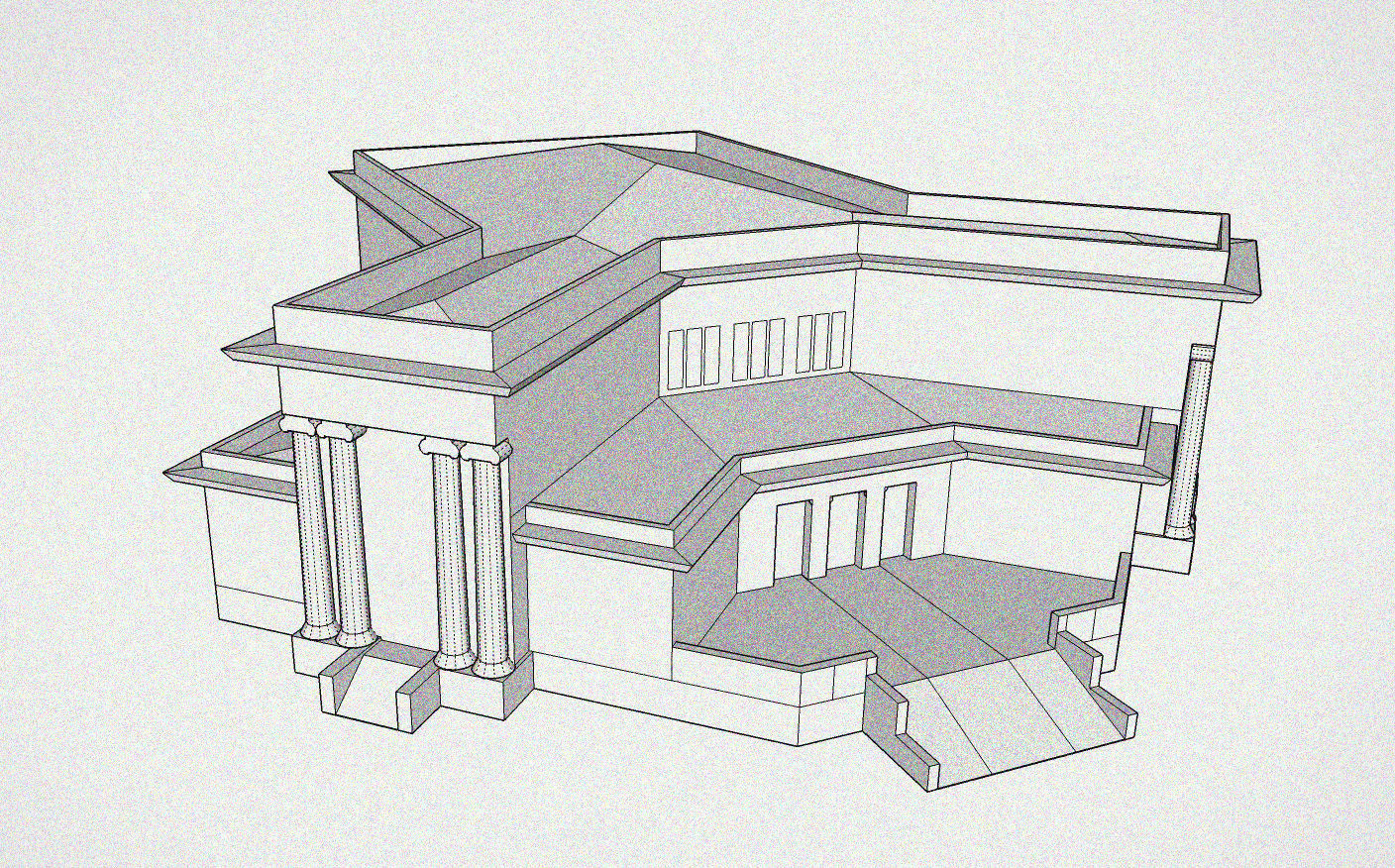 Classical Art Gallery Low-poly 3D model_6