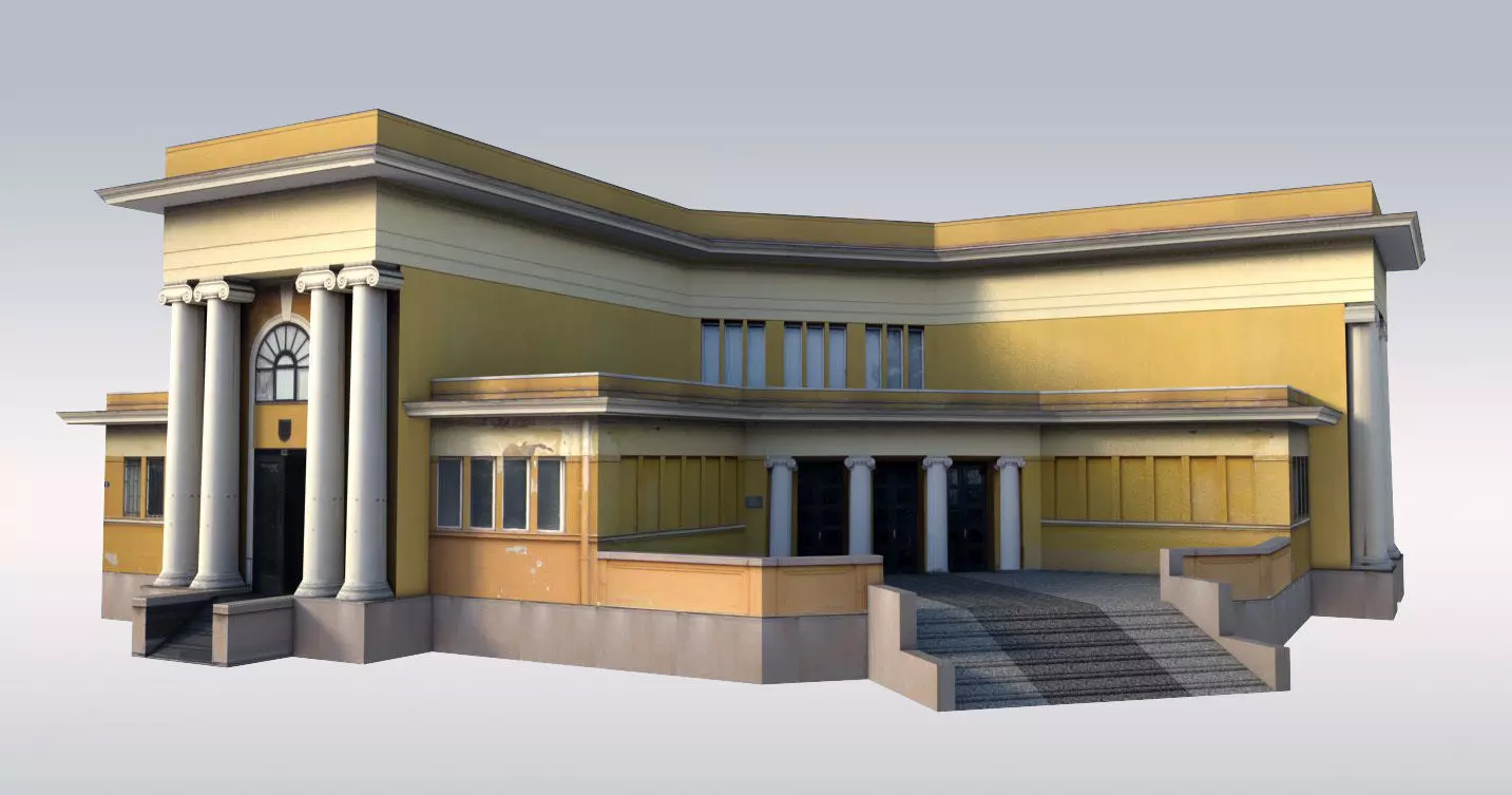 Classical Art Gallery Low-poly 3D model_0