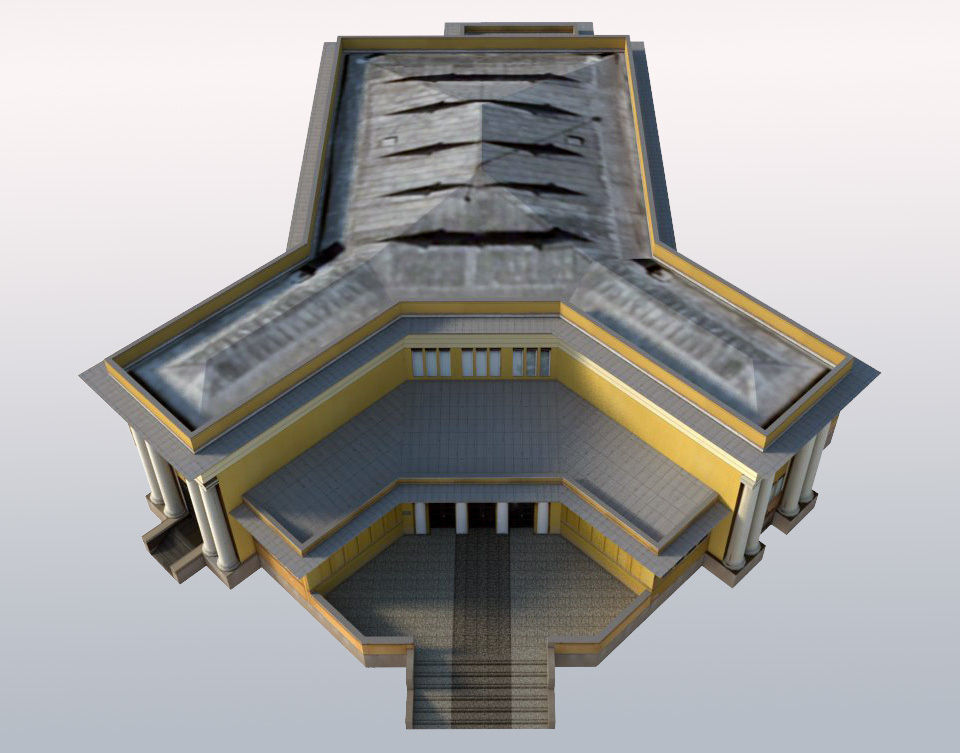 Classical Art Gallery Low-poly 3D model_4