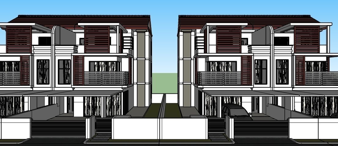 Modern house compact style modeling 3D model_3