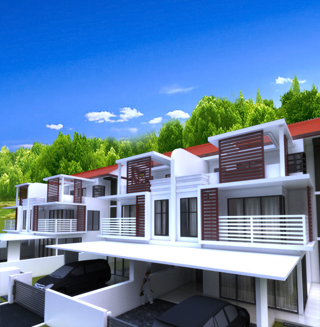 Modern house compact style modeling 3D model_2