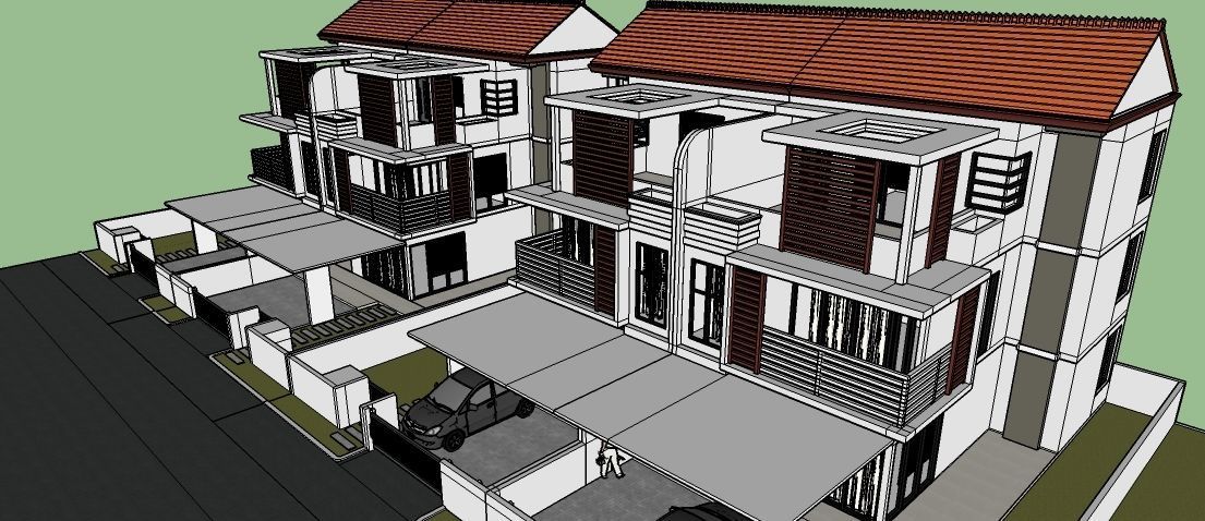 Modern house compact style modeling 3D model_4