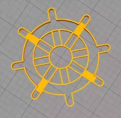 Rudder cookie cutter 3D model