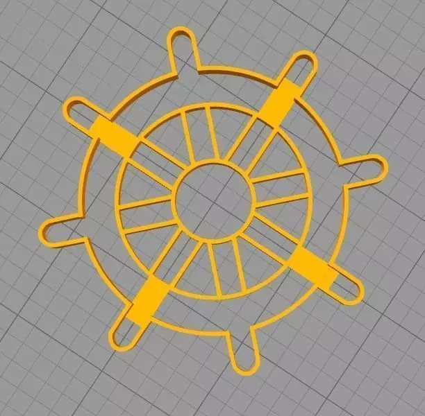 Rudder cookie cutter 3D model_0