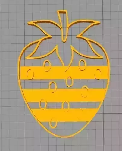 Strawberry cookie cutter 3D model