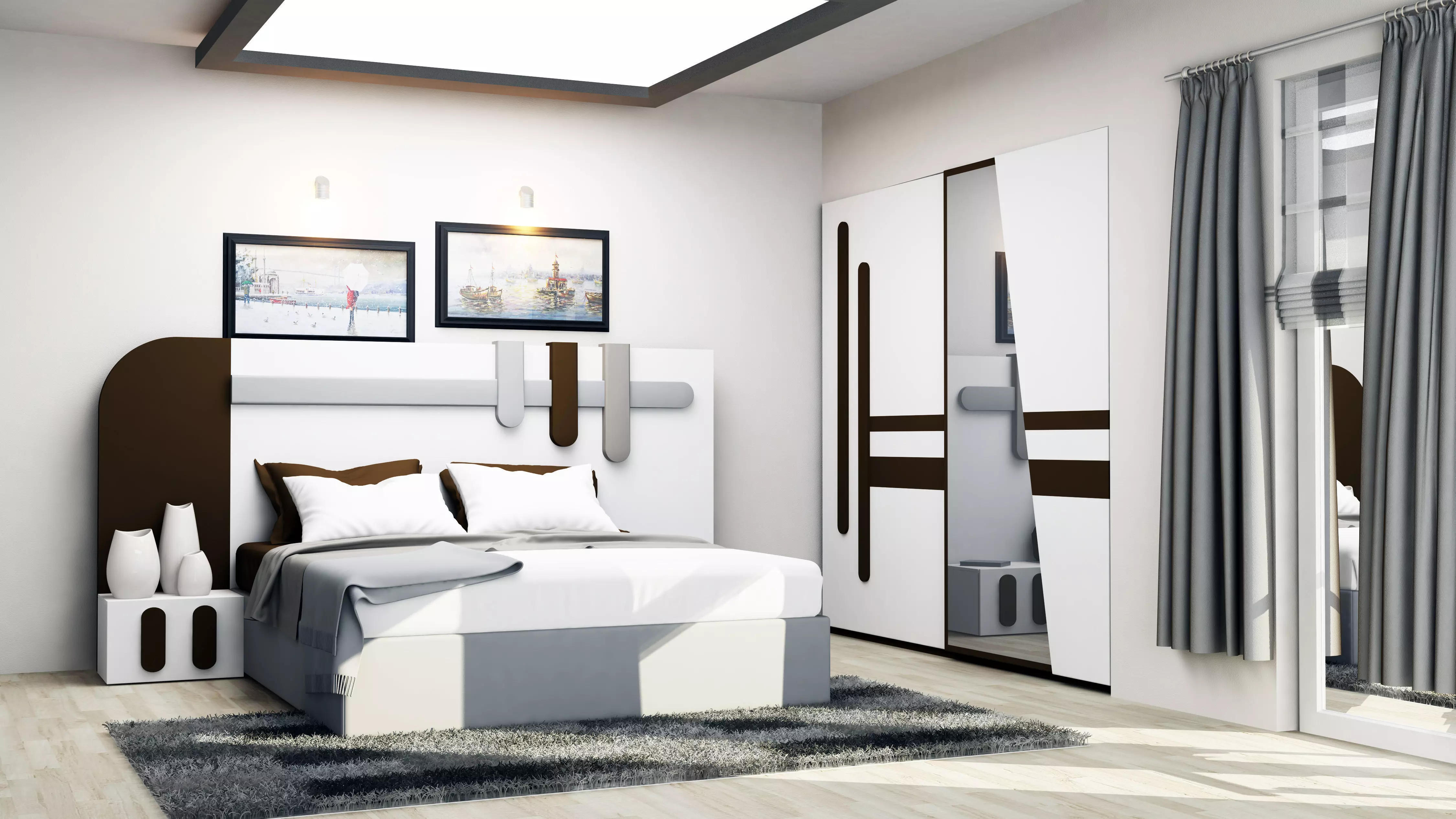BEDROOM 1 modern design 3D model_0