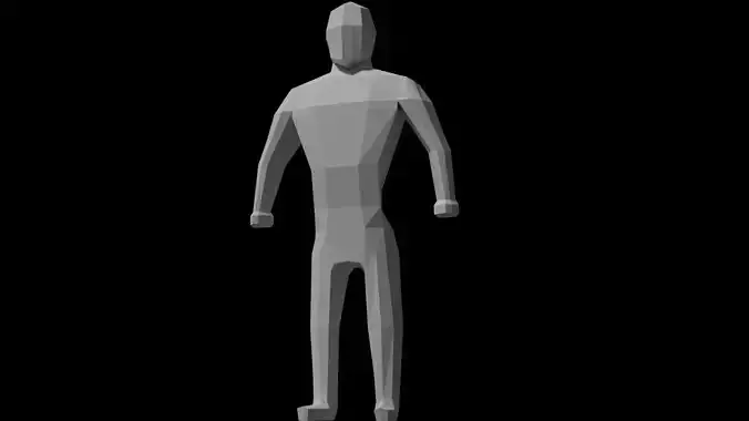 Low Poly Player Model Rigged Low-poly 3D model