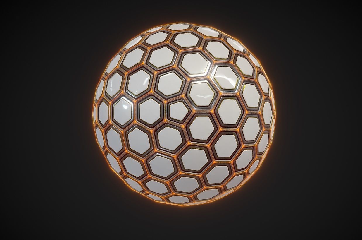 Sci-fi Hexa Sphere 3D model_1