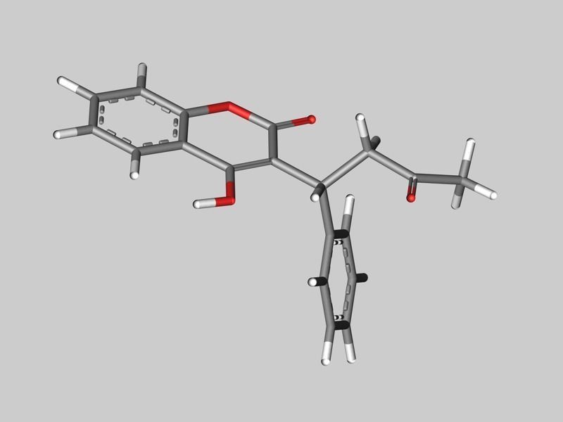 Warfarin molecule 3D model_3