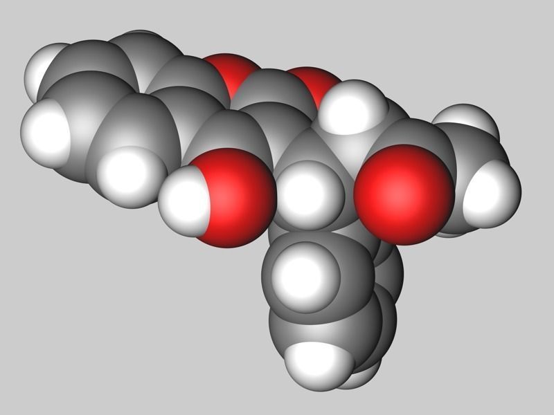 Warfarin molecule 3D model_5