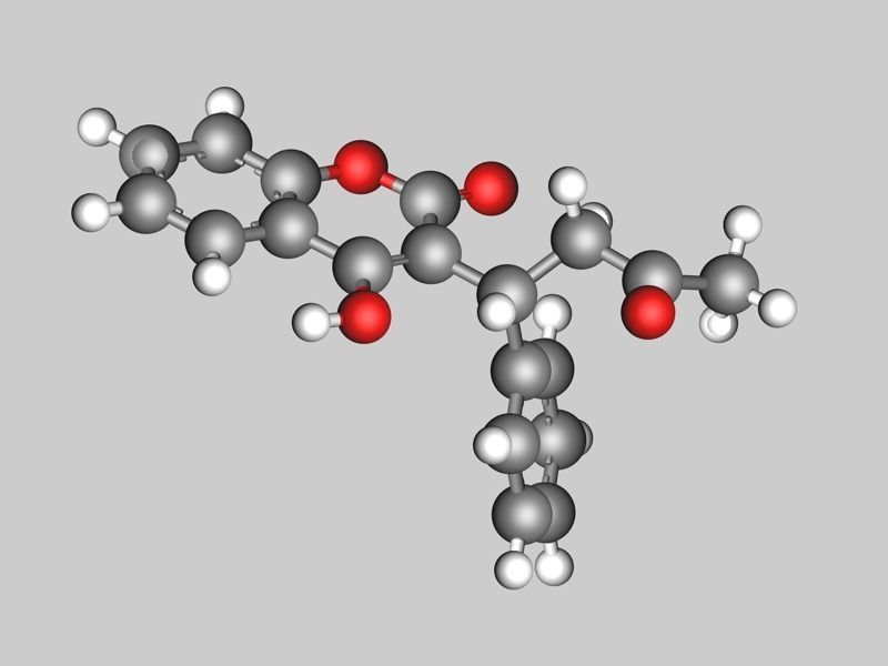 Warfarin molecule 3D model_4