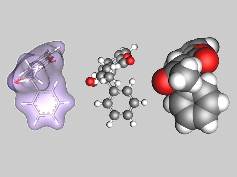 Warfarin molecule 3D model_6