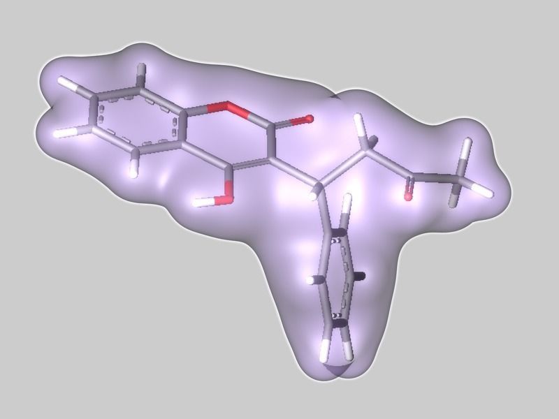 Warfarin molecule 3D model_2