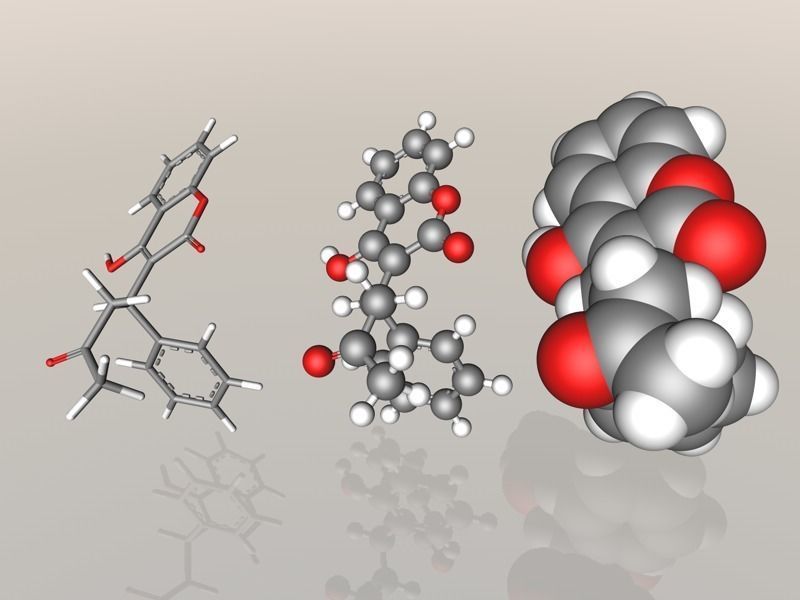 Warfarin molecule 3D model_1