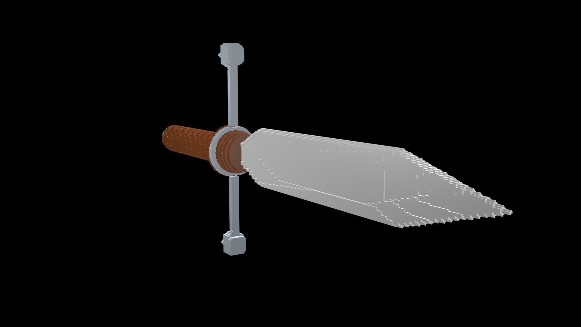 Dagger voxel 1 3D model_1
