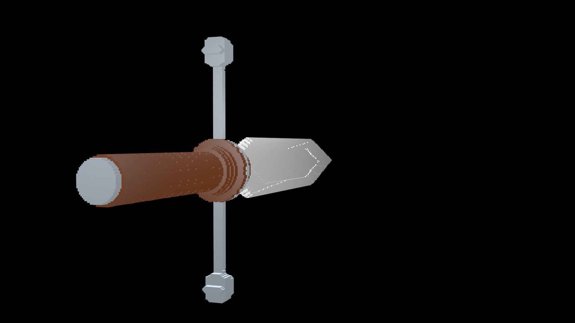 Dagger voxel 1 3D model_2