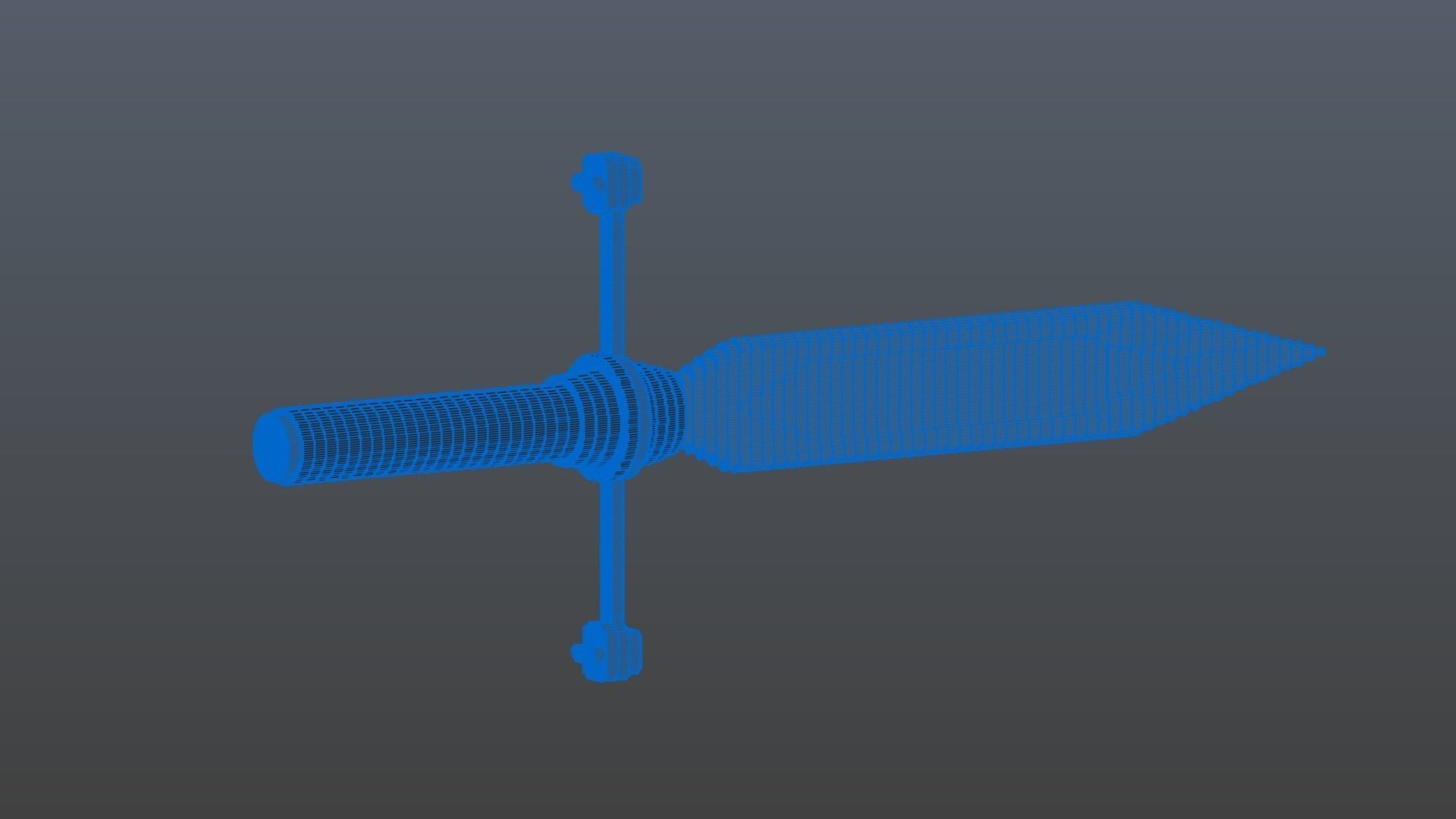 Dagger voxel 1 3D model_9