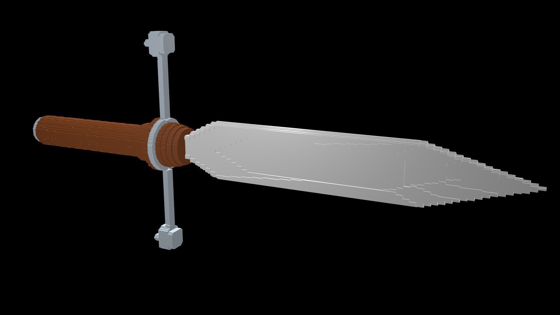 Dagger voxel 1 3D model_0