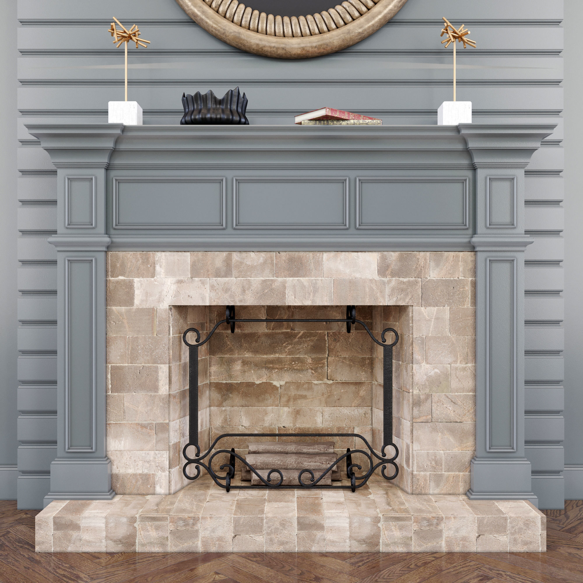 Fireplace 3D model_3