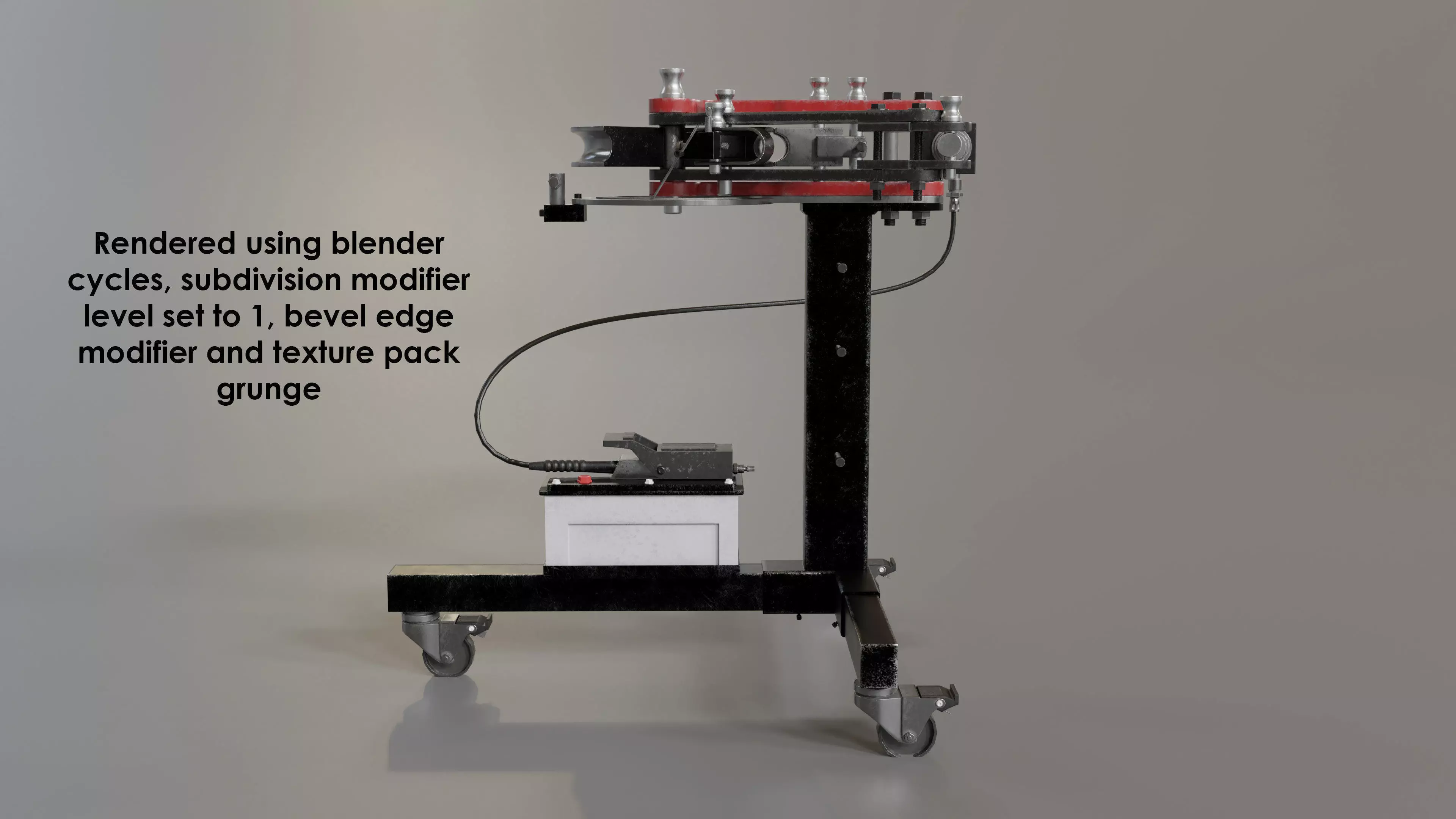 Garage hydraulic pipebender Low-poly 3D model_0