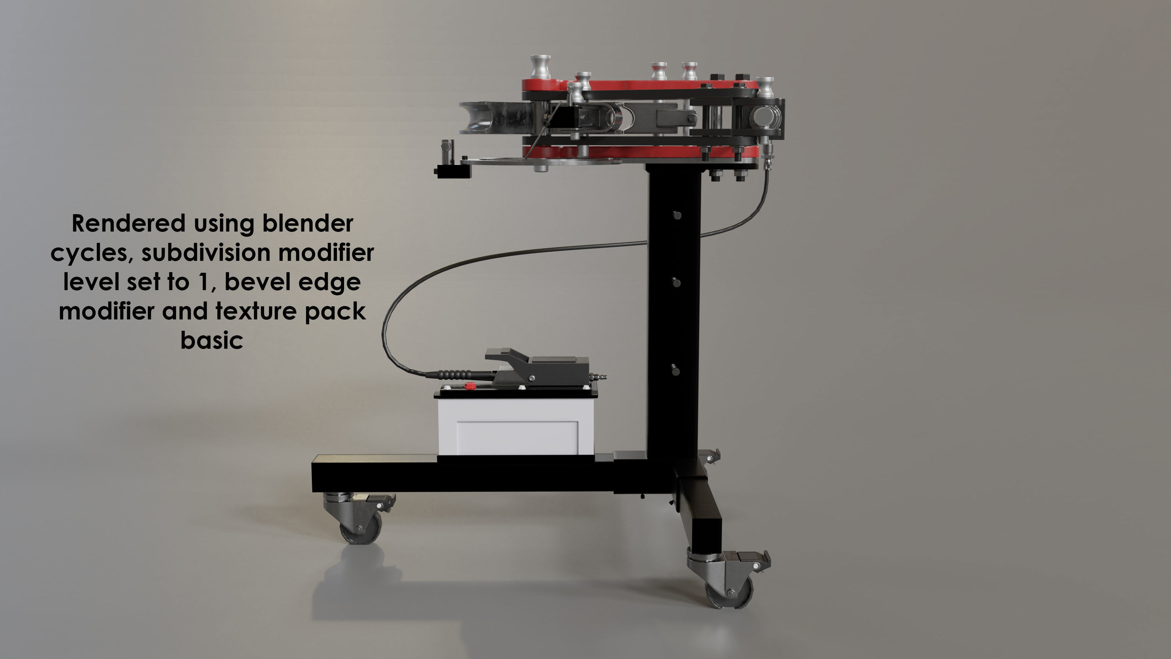 Garage hydraulic pipebender Low-poly 3D model_3