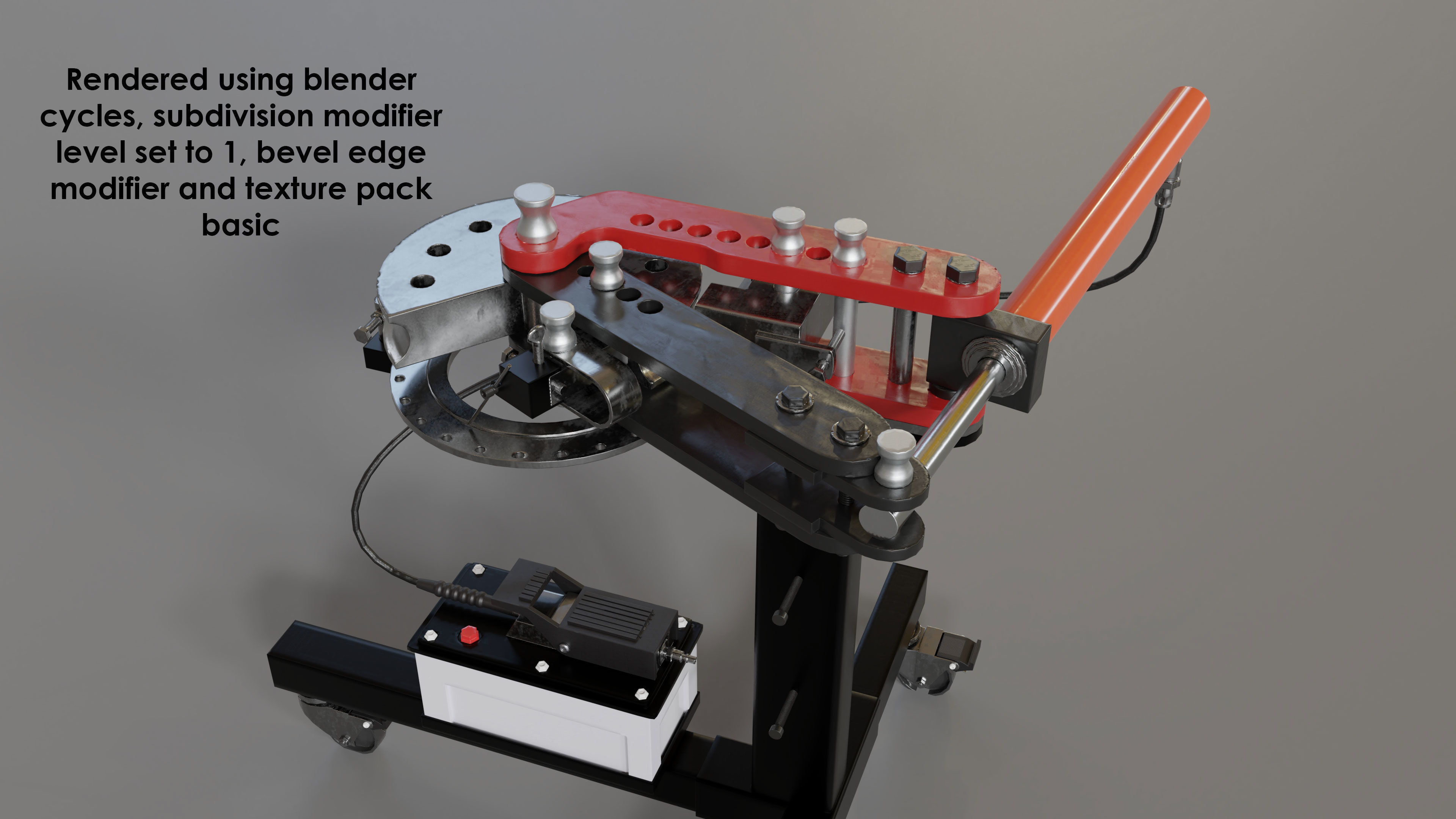 Garage hydraulic pipebender Low-poly 3D model_5