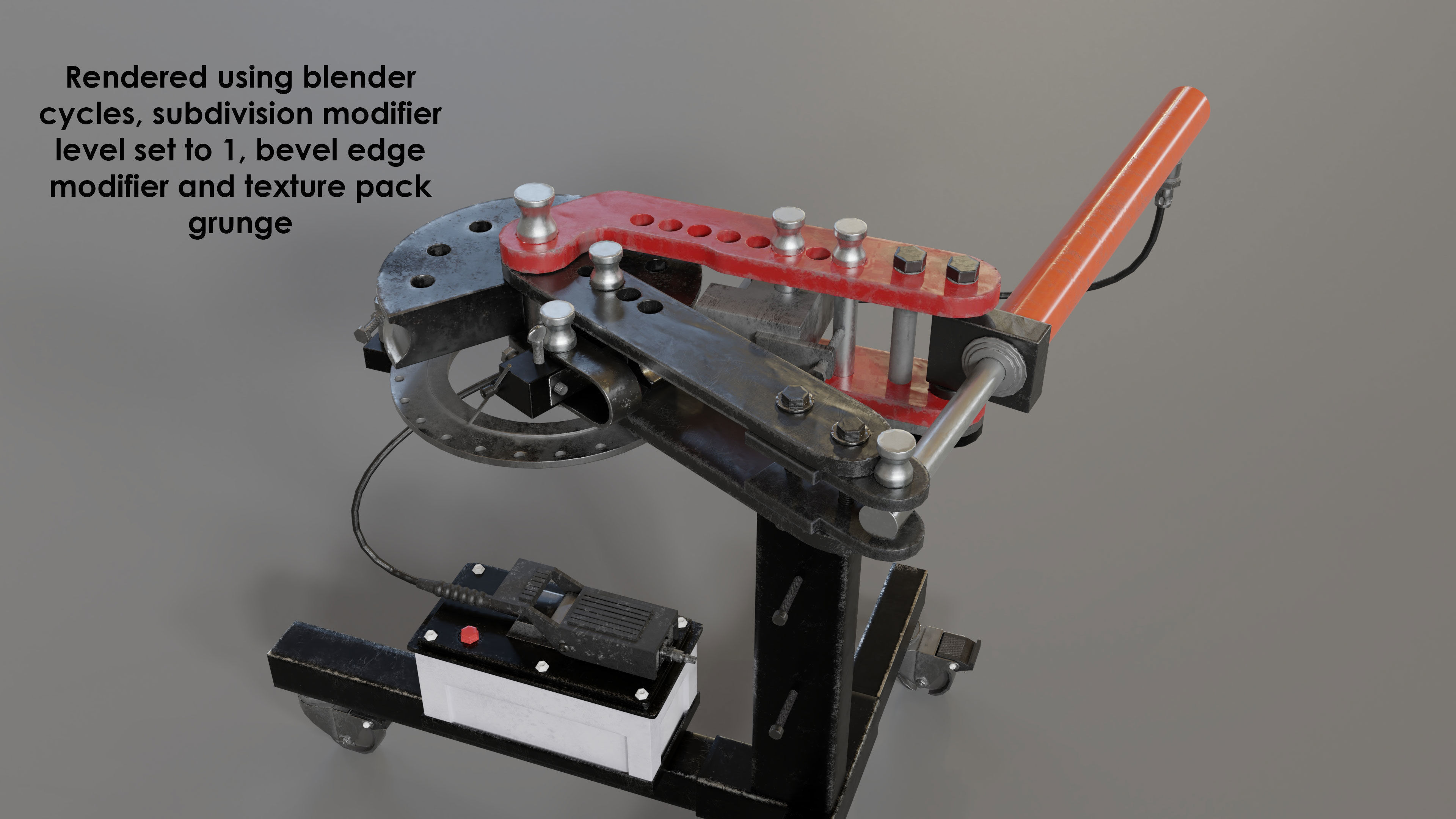 Garage hydraulic pipebender Low-poly 3D model_6