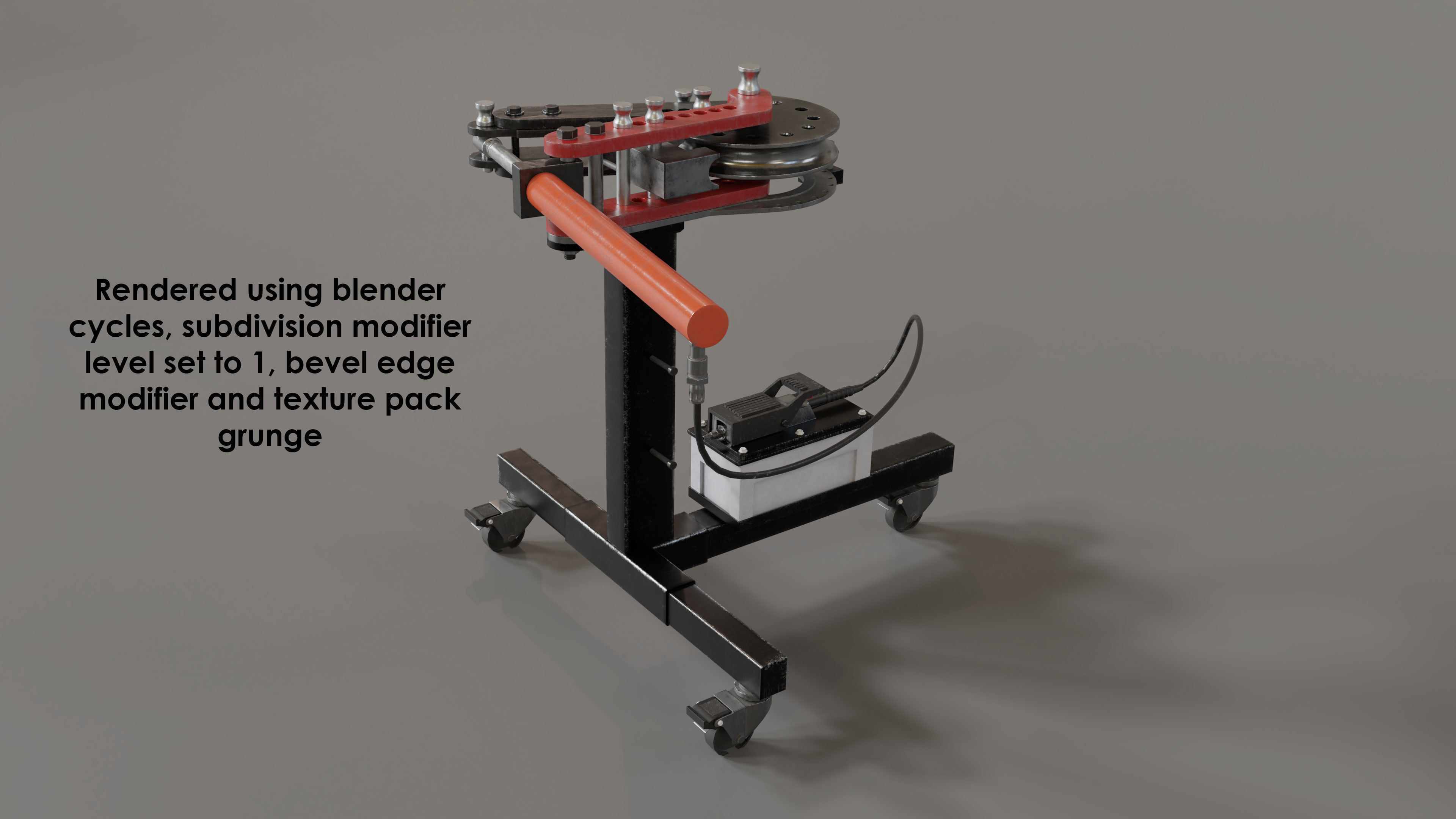 Garage hydraulic pipebender Low-poly 3D model_9