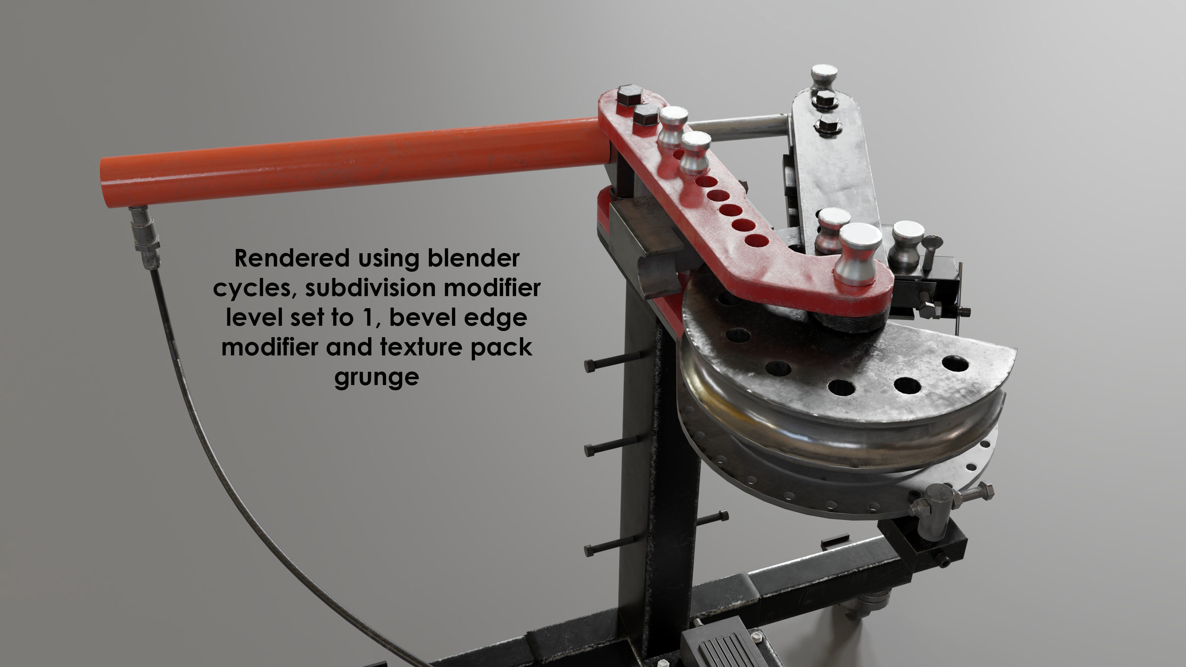 Garage hydraulic pipebender Low-poly 3D model_7