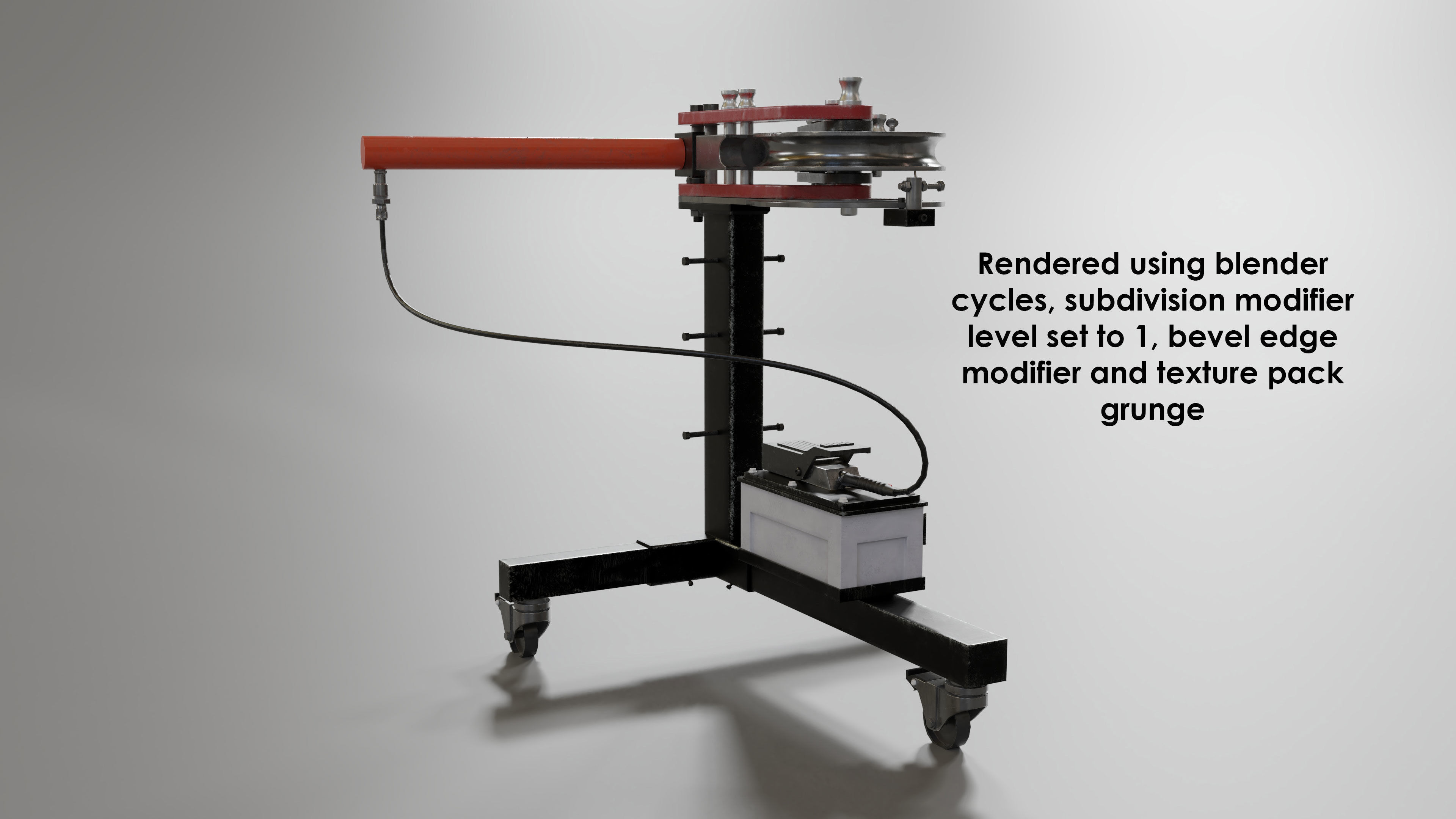 Garage hydraulic pipebender Low-poly 3D model_8