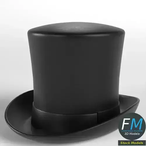 Top hat Low-poly 3D model