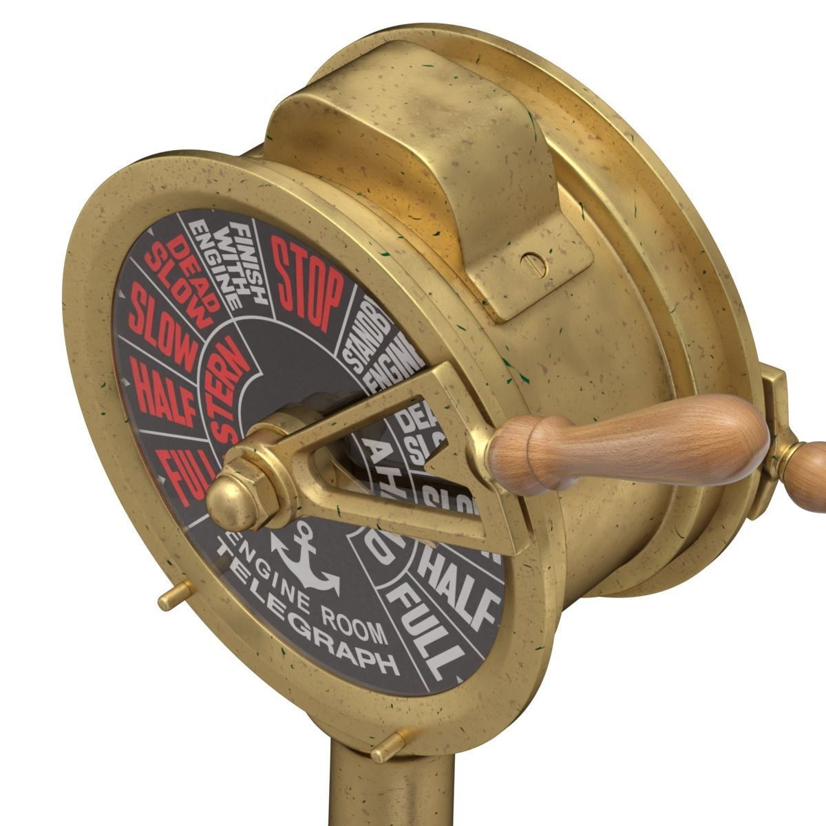 Brass Engine Room Telegraph 3D model_3