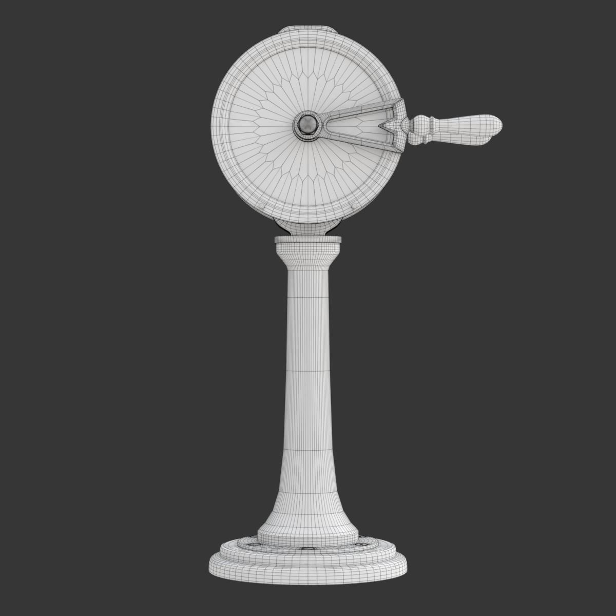 Brass Engine Room Telegraph 3D model_33