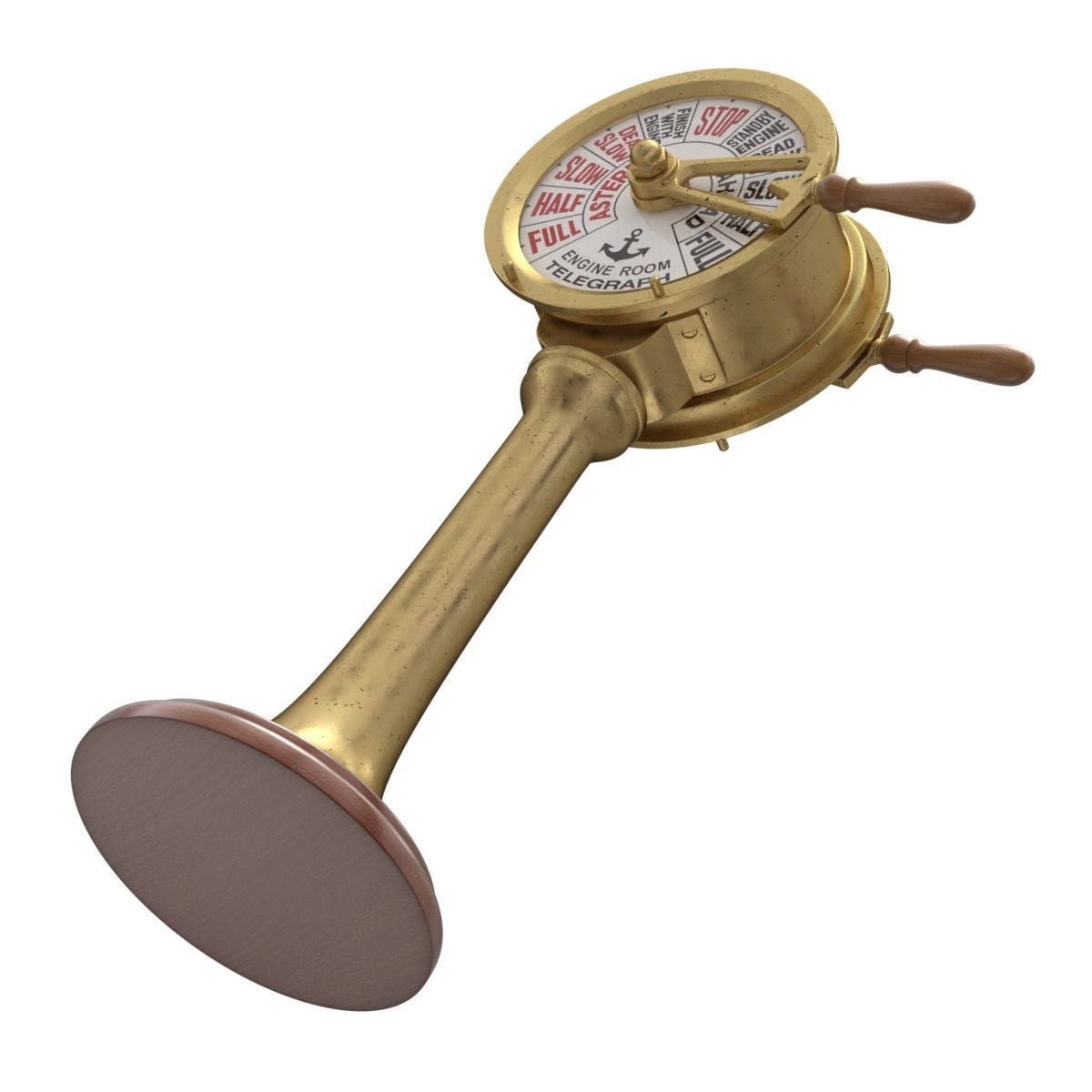 Brass Engine Room Telegraph 3D model_14