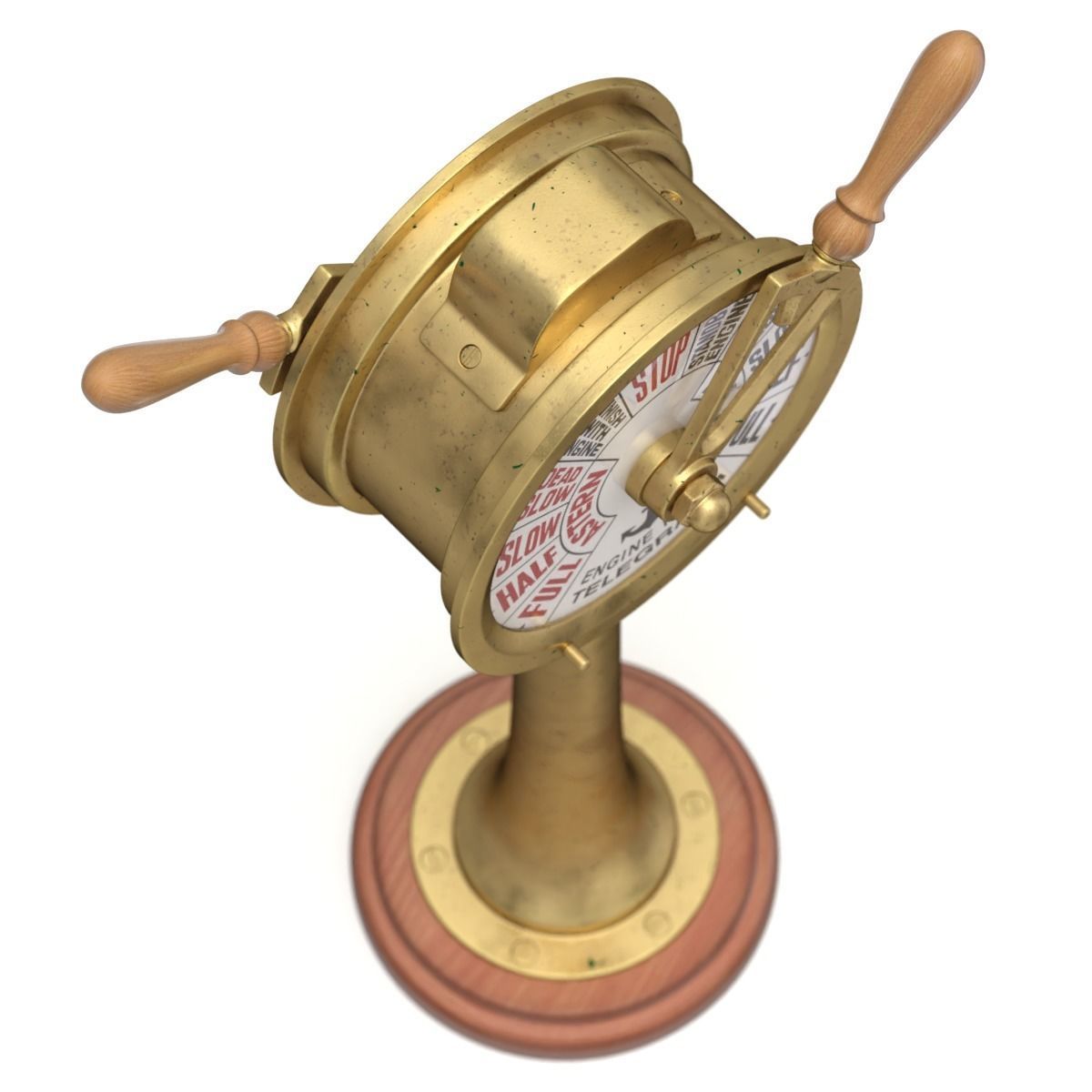 Brass Engine Room Telegraph 3D model_8