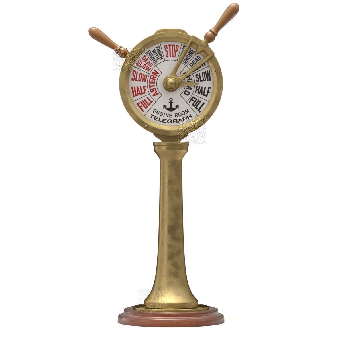 Brass Engine Room Telegraph 3D model_10