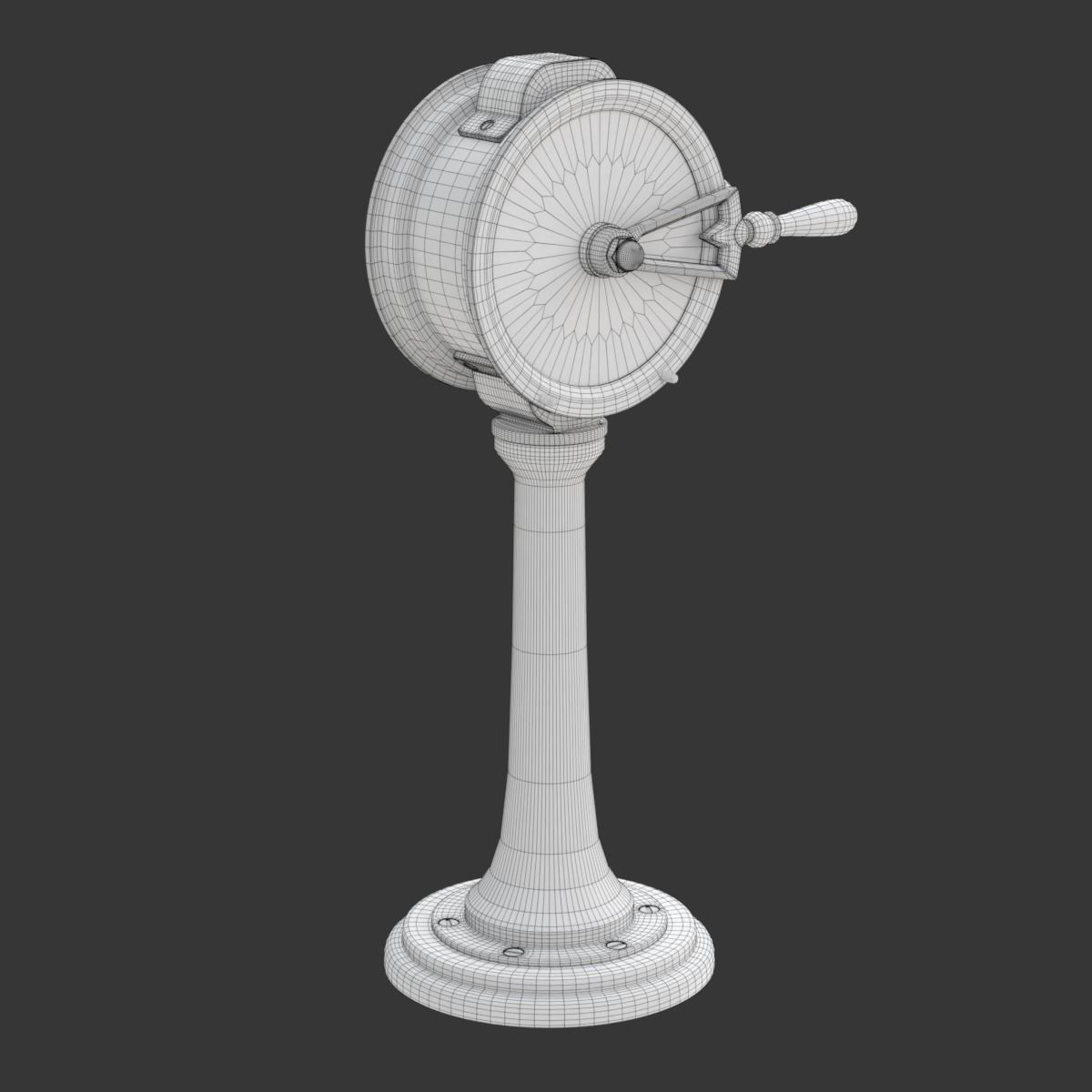 Brass Engine Room Telegraph 3D model_29