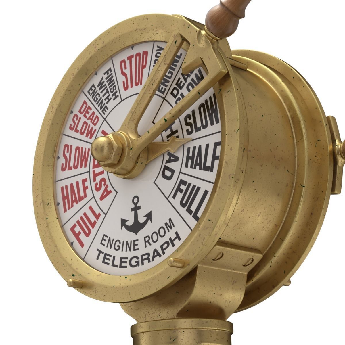 Brass Engine Room Telegraph 3D model_2