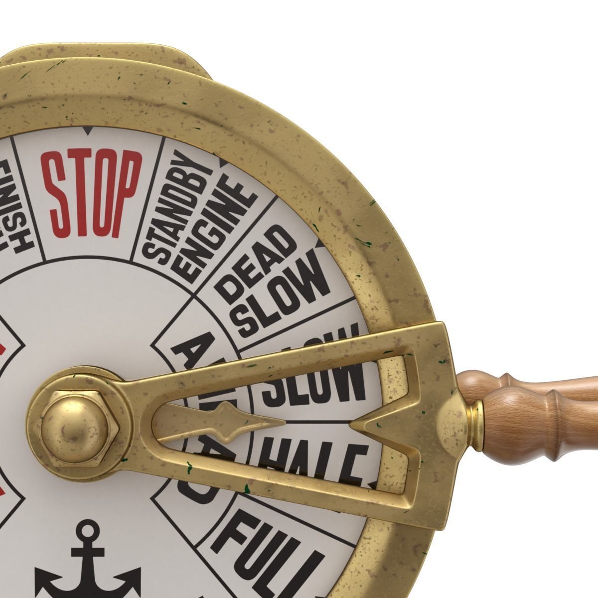 Brass Engine Room Telegraph 3D model_4