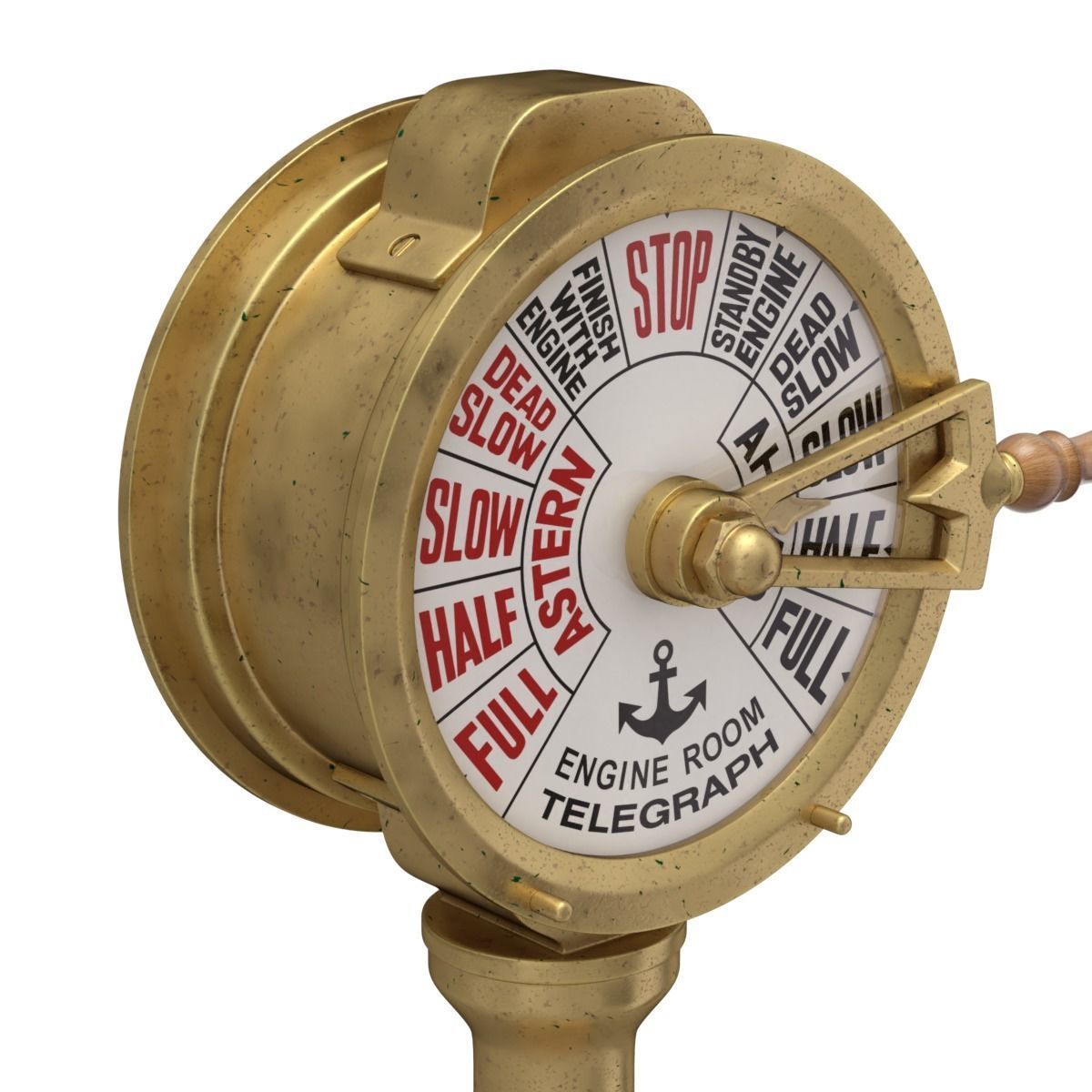 Brass Engine Room Telegraph 3D model_1