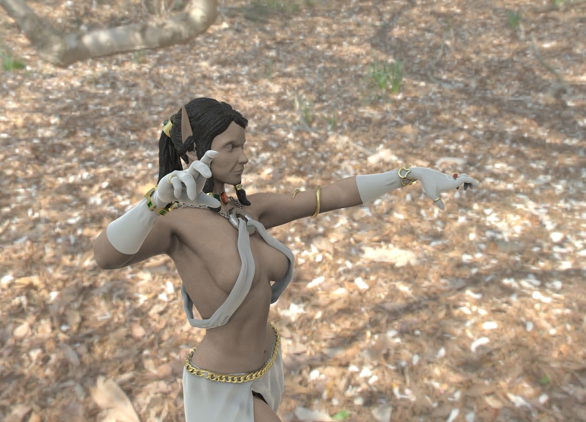 Elven Sorceress 3D print model_4