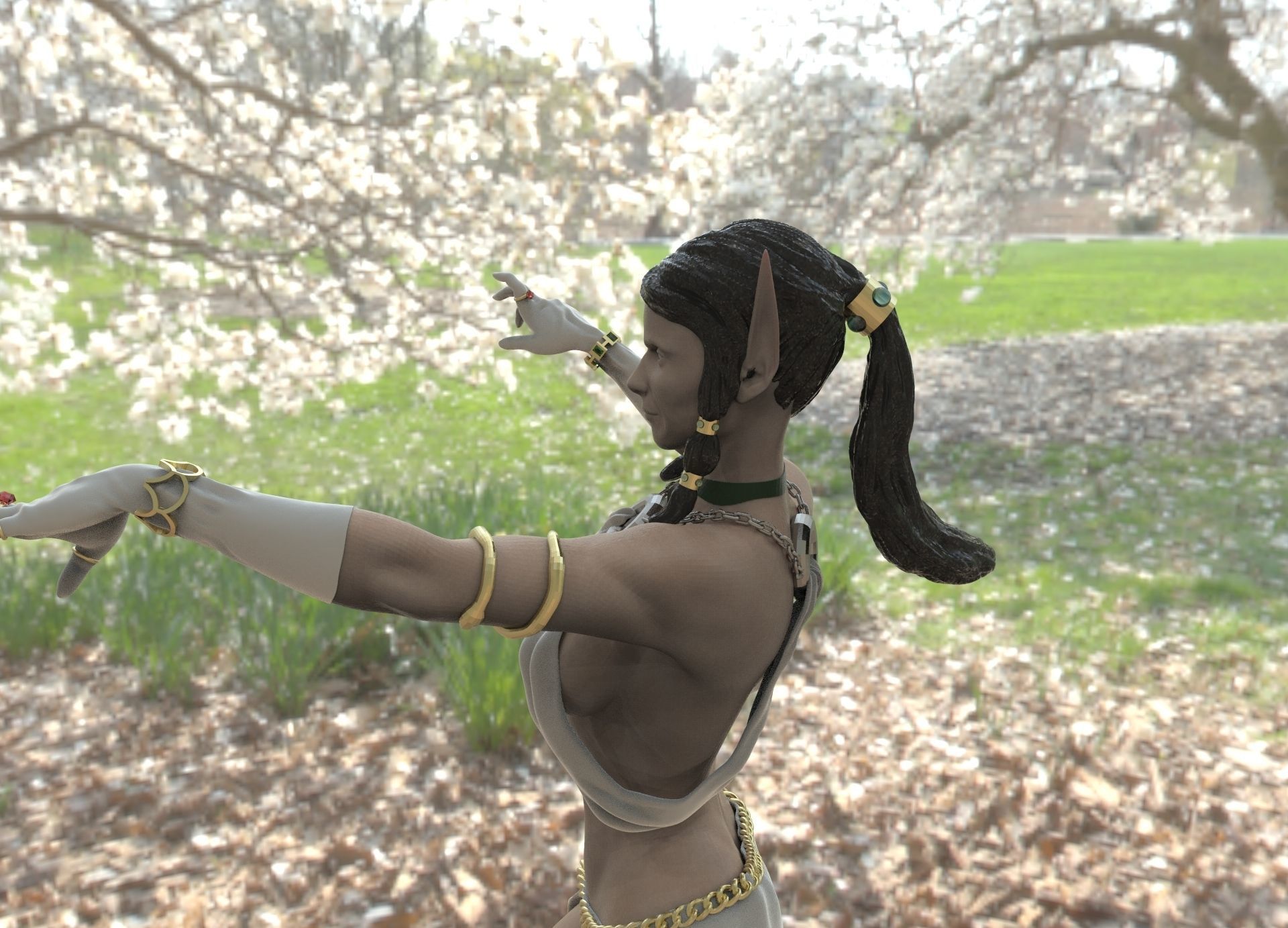 Elven Sorceress 3D print model_6