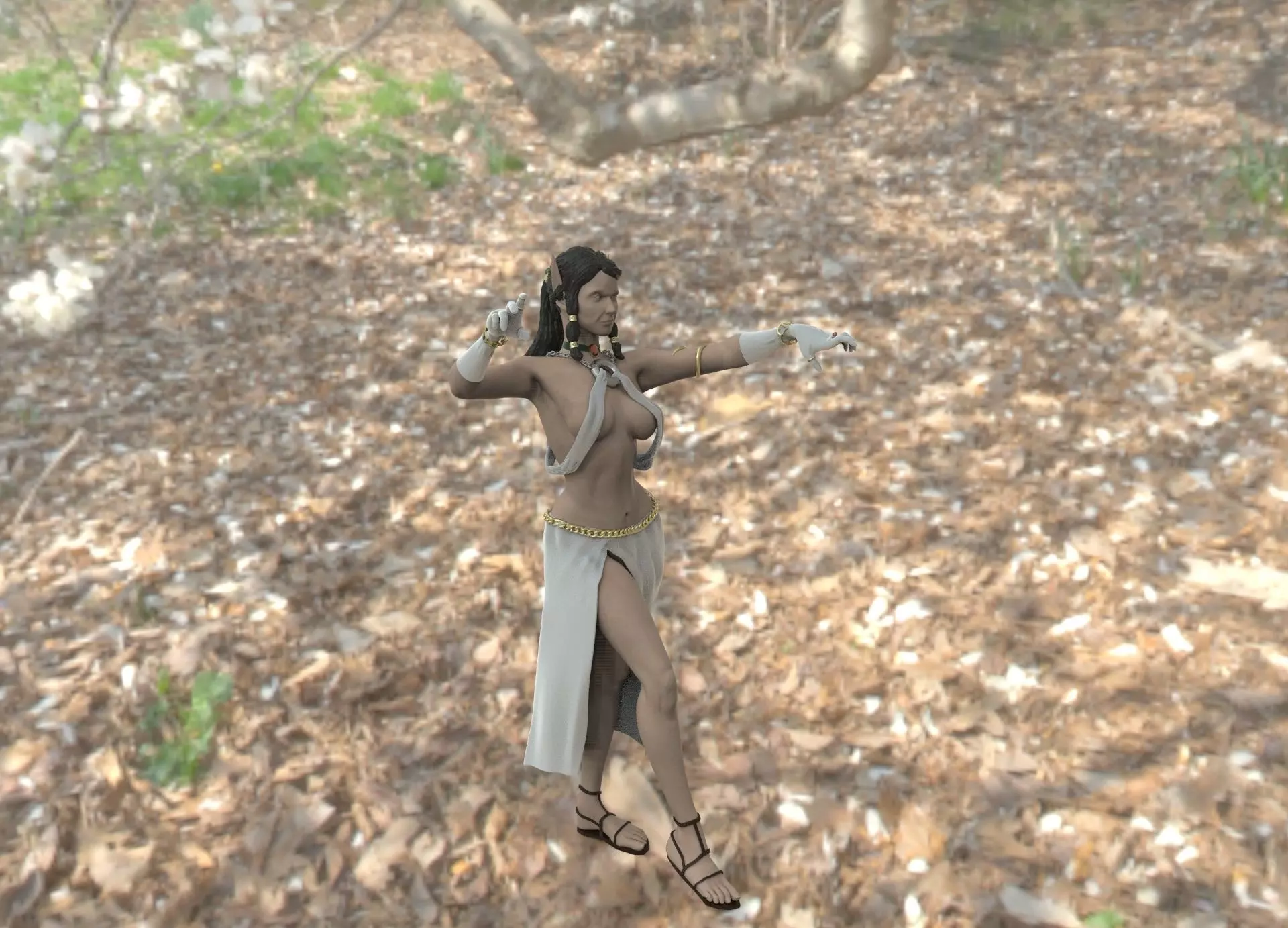 Elven Sorceress 3D print model_0